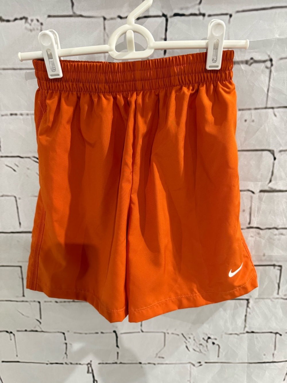 Boys Nike Dri-FIT Bright Orange Training Shorts, S
